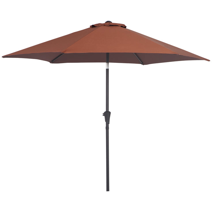 Patio Umbrella Parasol Sun Shade Tilt Crank Garden Aluminium 2.7M