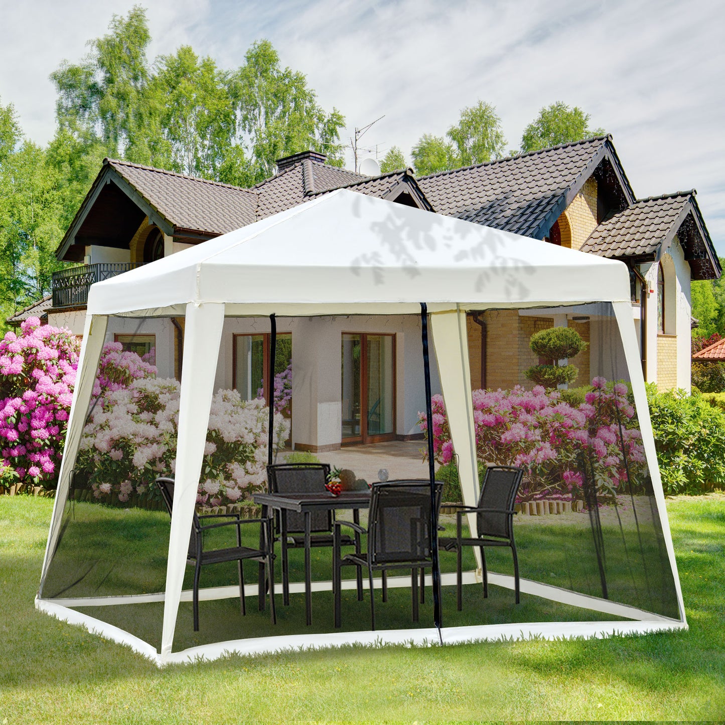 3 x 3(m) Gazebo Outdoor Canopy Tent Event Shelter with Mesh Screen Walls