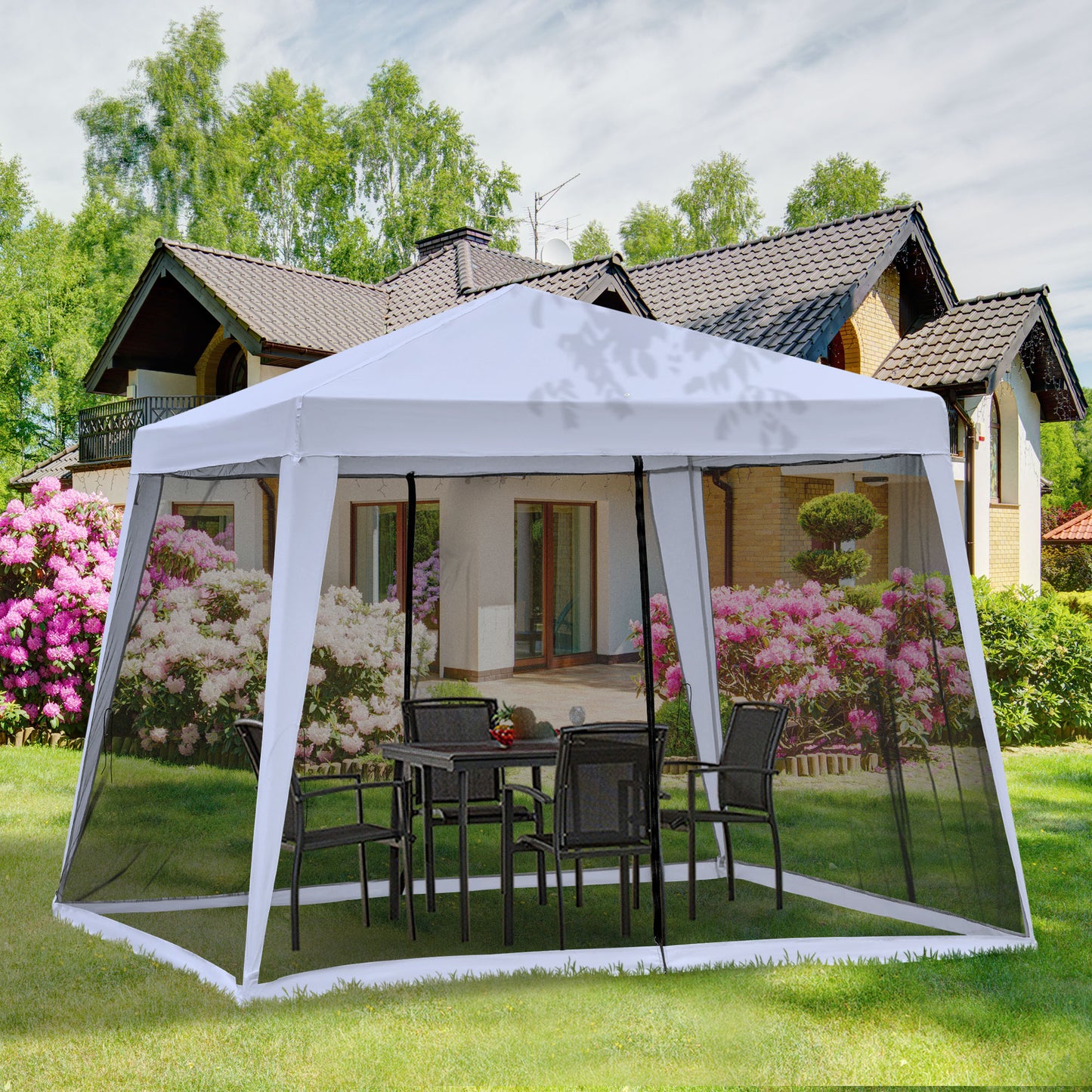 3 x 3(m) Gazebo Outdoor Canopy Tent Event Shelter with Mesh Screen Walls