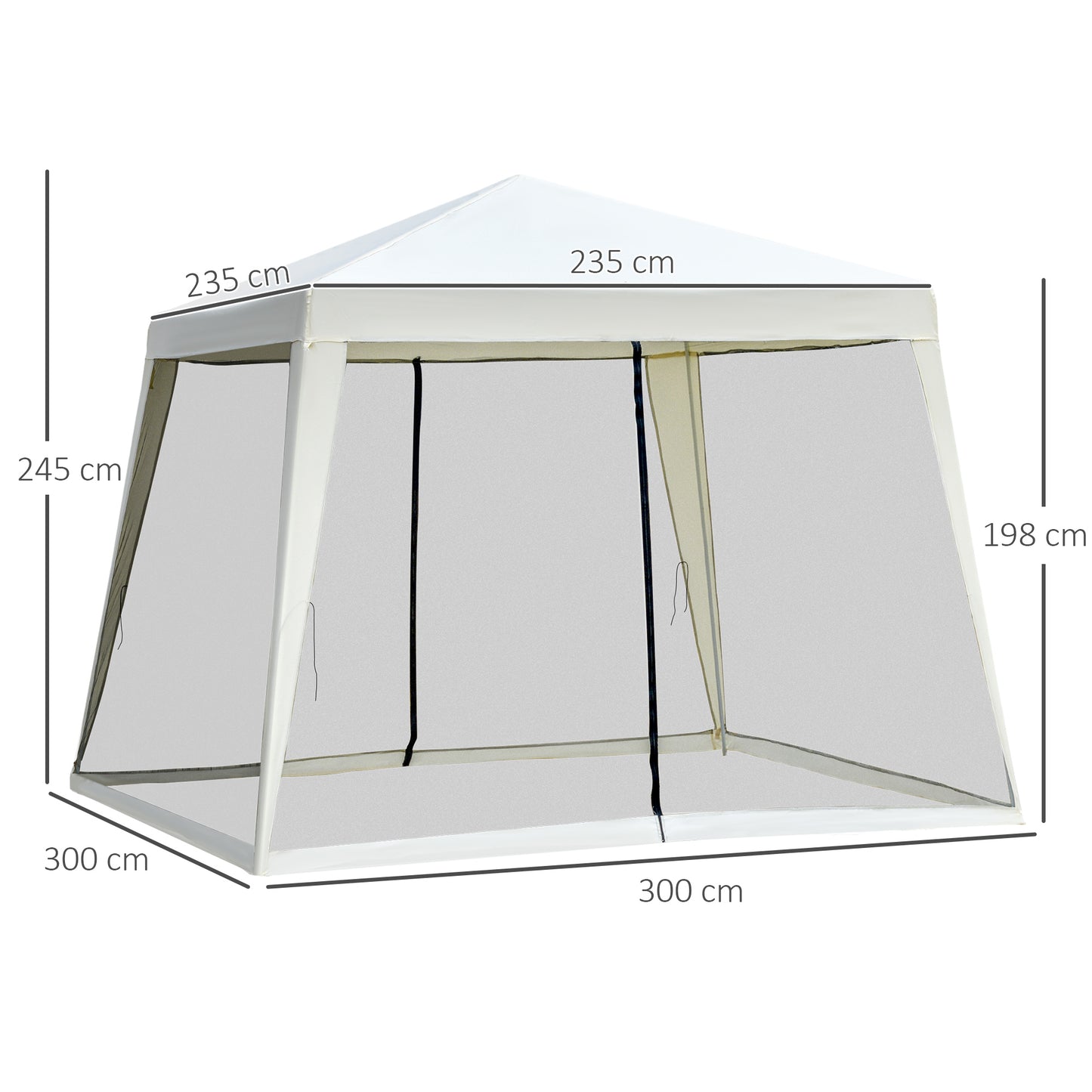 3 x 3(m) Gazebo Outdoor Canopy Tent Event Shelter with Mesh Screen Walls