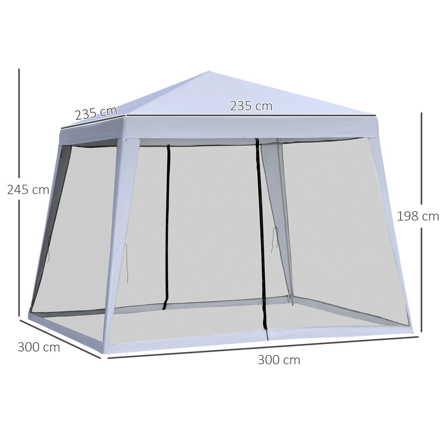 3 x 3(m) Gazebo Outdoor Canopy Tent Event Shelter with Mesh Screen Walls