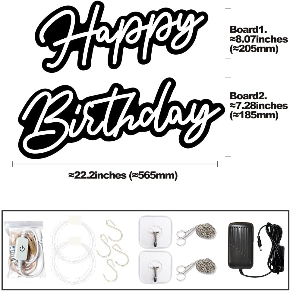 Large Happy Birthday Sign 98x20 cm