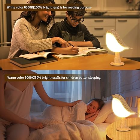 Night Light Touch Sensor - Bedside Table Lamp, Night Light Kids, 3 Level Brightness Nightstand Lamps, Rechargered Desk Lamp for Bedroom, Office, College Dorm Room