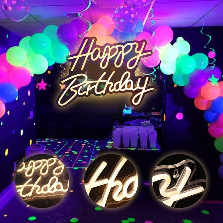 Neon Happy Birthday Sign