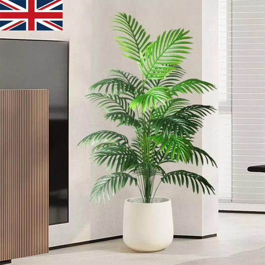 Large Artificial Palm Tree Tall Fake Plants Tropical Plastic Leaves Home Decors.