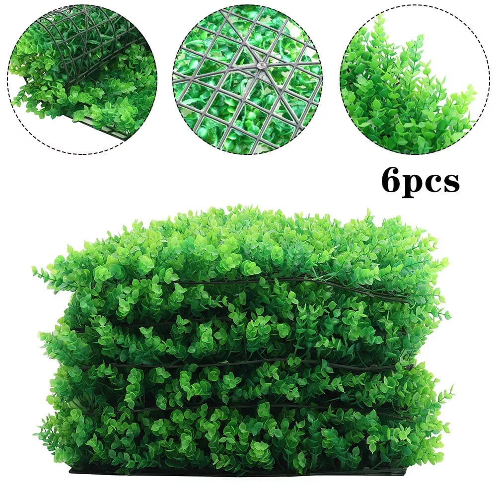 6X Artificial Plant Fence Greenery Wall Hedge Grass Mat Foliage Screen Panels UK