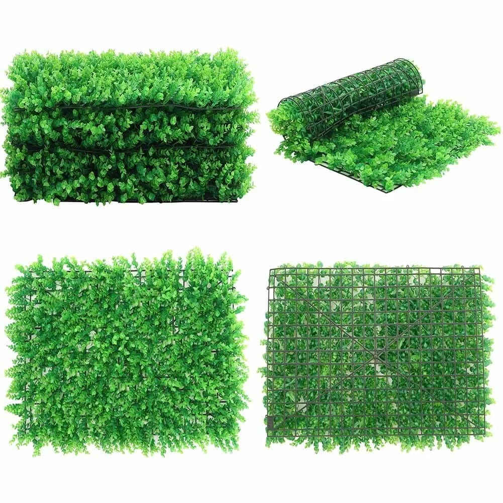 6X Artificial Plant Fence Greenery Wall Hedge Grass Mat Foliage Screen Panels UK