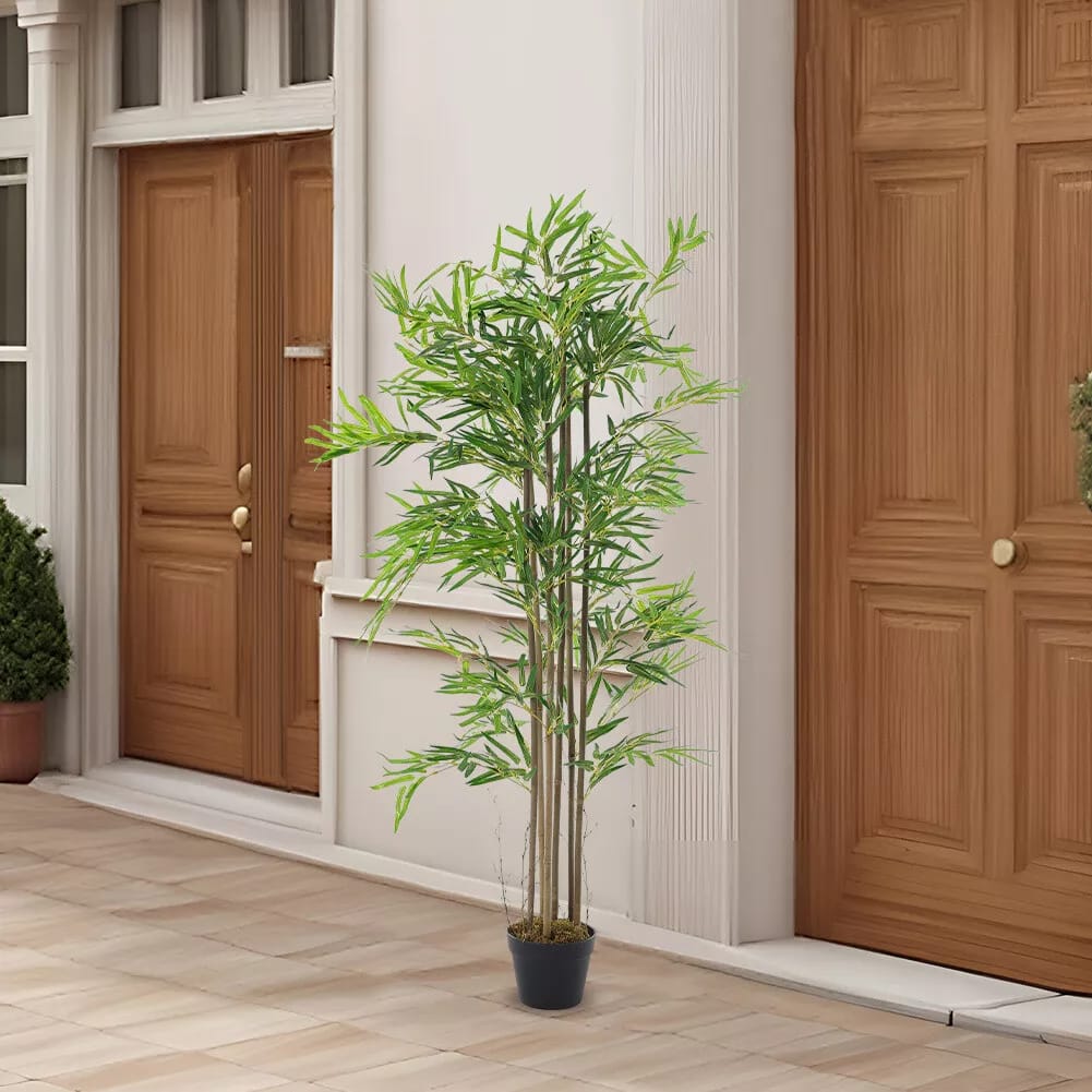 Large Artificial Potted Plant Palm Tree Bamboo Realistic Fake Home Outdoor Decor