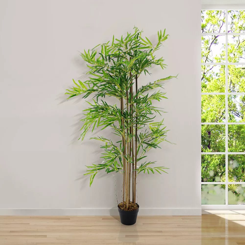 Large Artificial Potted Plant Palm Tree Bamboo Realistic Fake Home Outdoor Decor