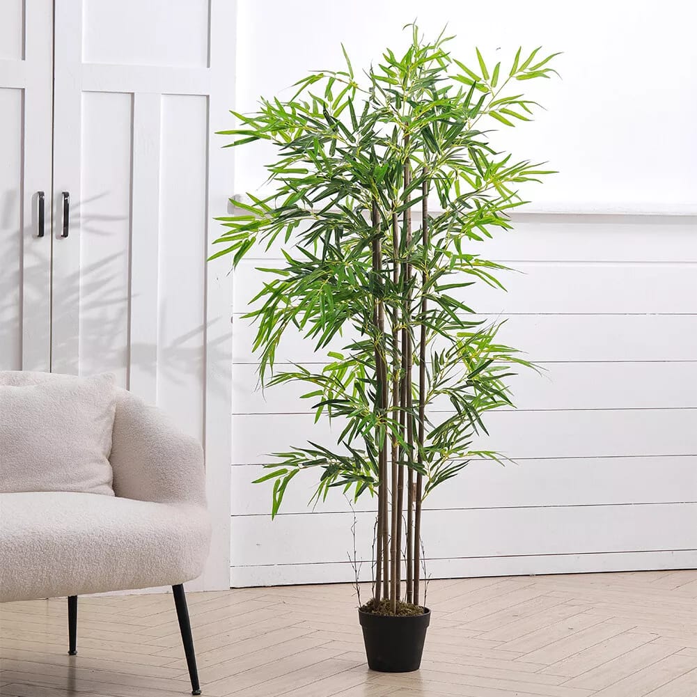 Large Artificial Potted Plant Palm Tree Bamboo Realistic Fake Home Outdoor Decor