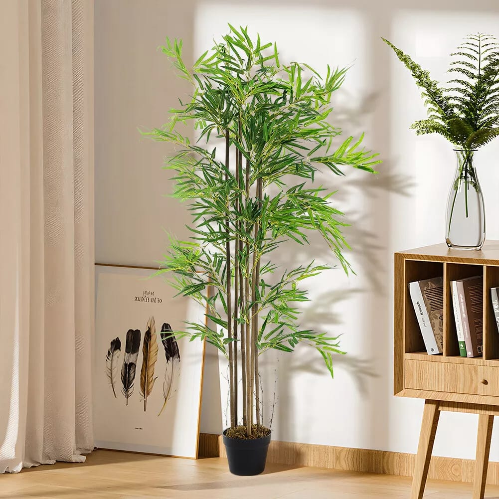 Large Artificial Potted Plant Palm Tree Bamboo Realistic Fake Home Outdoor Decor