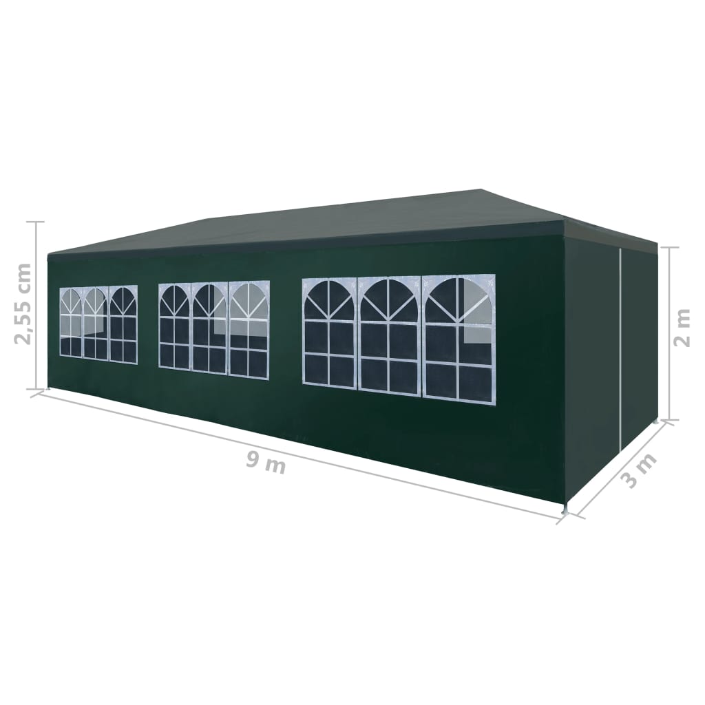 Party Tent 3x9 m Green