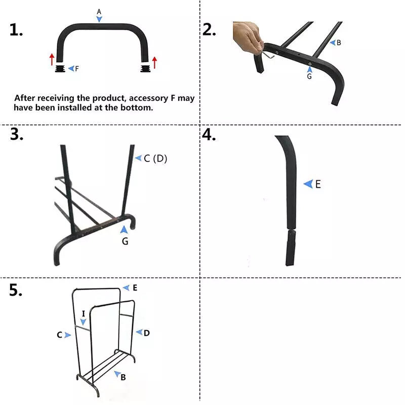 Heavy Duty Double Clothes Rail Hanging Rack Garment Display Stand Shoes Storage