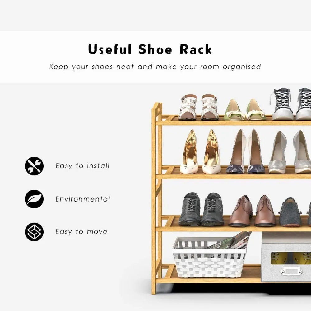 4 5 6 TIERS BAMBOO SHOE RACK