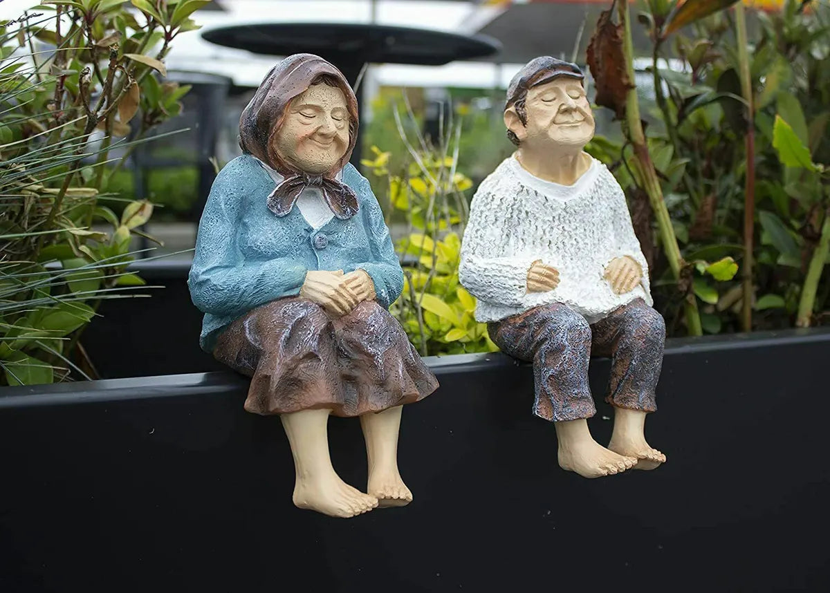 Grandparents Garden Ornaments Grandma Grandad Figures Nana Papa Statues Home