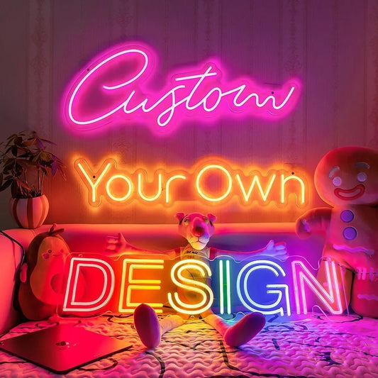 Design Personalised Custom Neon Signs LED Night Light Wall Mount Wedding