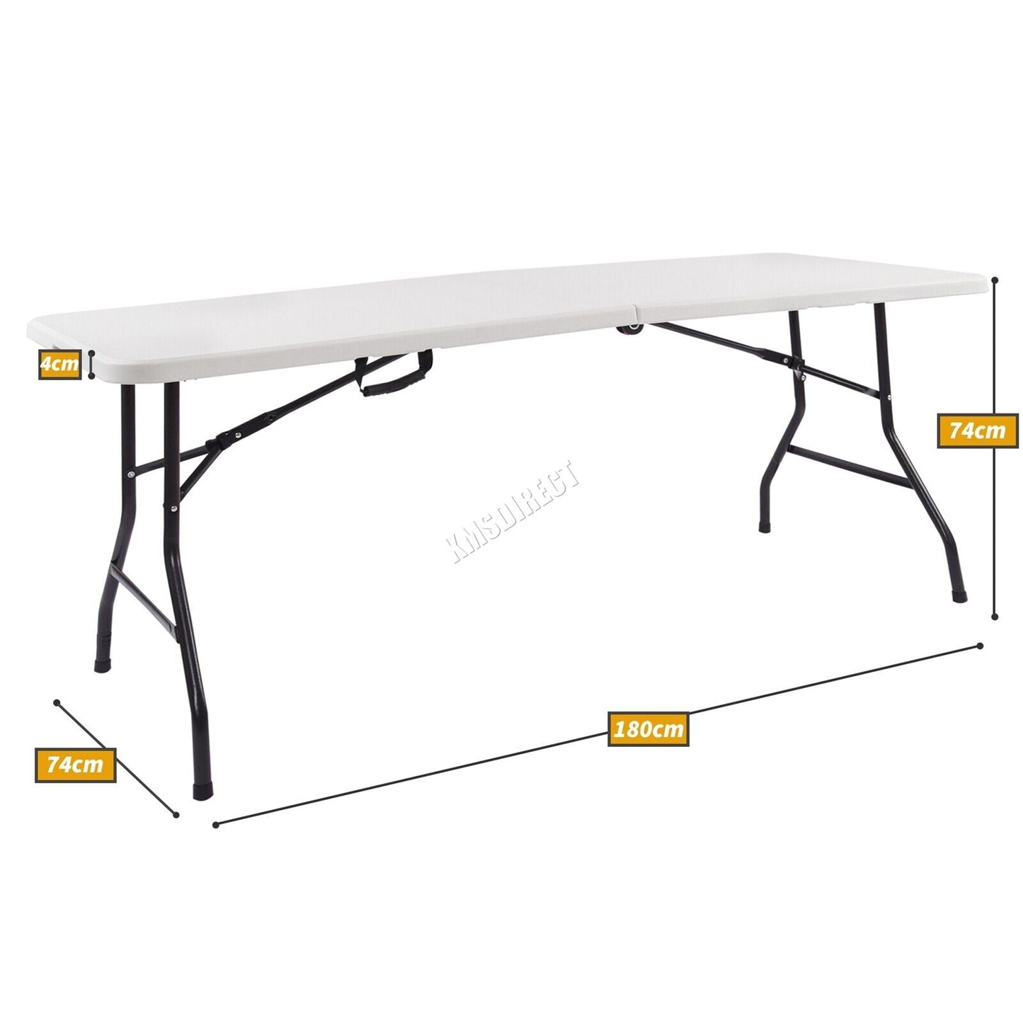 6FT 1.8M Folding Trestle Table Heavy Duty Plastic Camping Garden Party