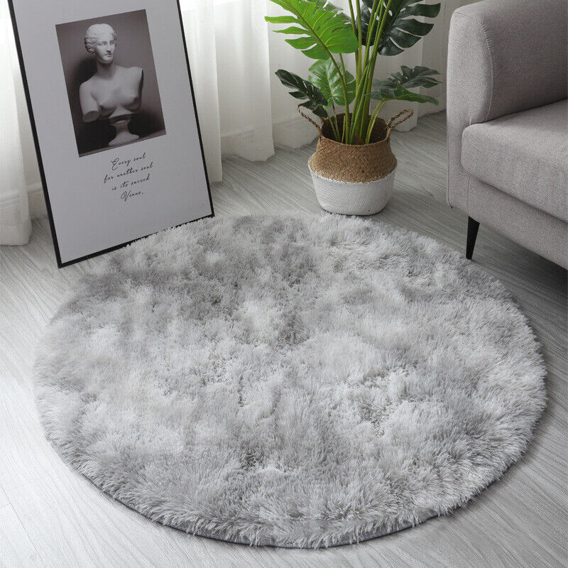 Round Anti-Skid Shaggy Rug Living Room Bedroom Carpet Floor Fluffy Mat