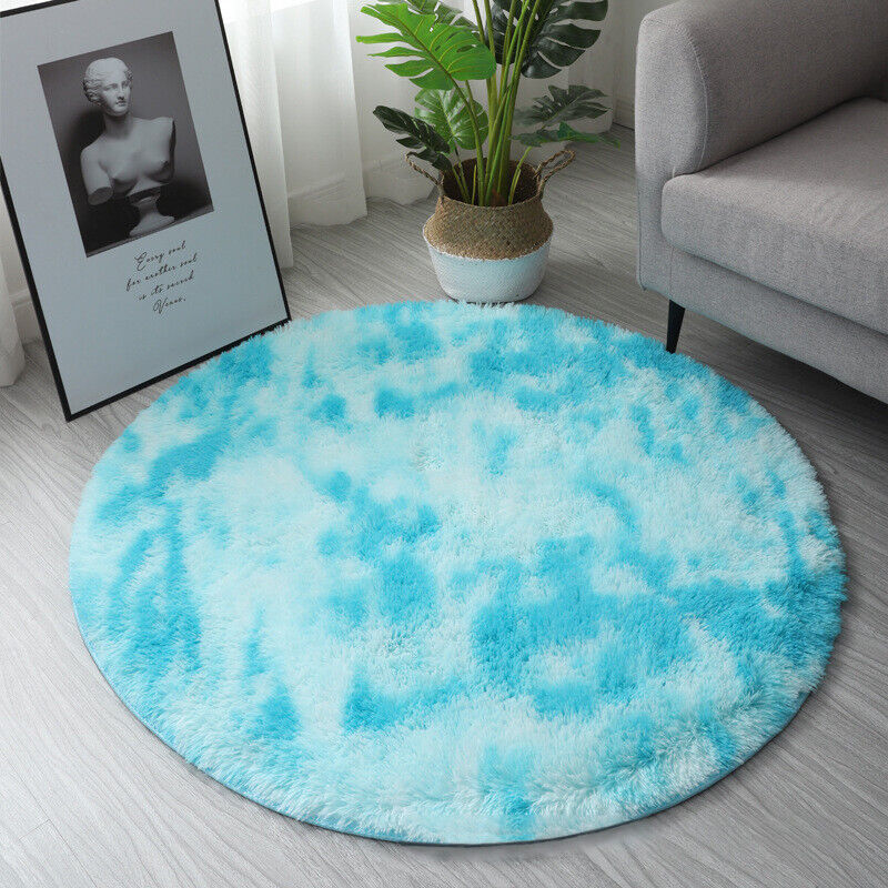 Round Anti-Skid Shaggy Rug Living Room Bedroom Carpet Floor Fluffy Mat