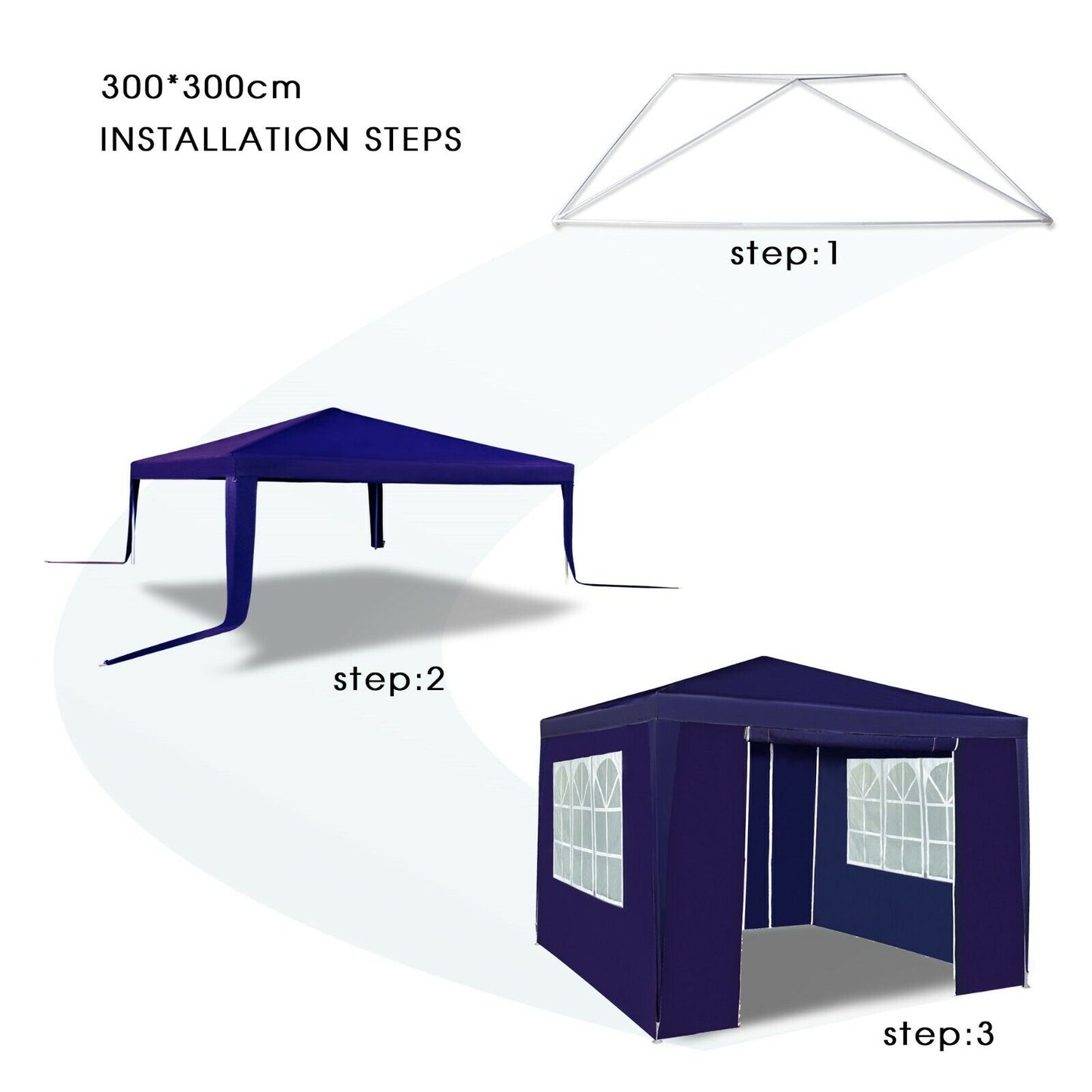 3x3m Gazebo with Side Panels