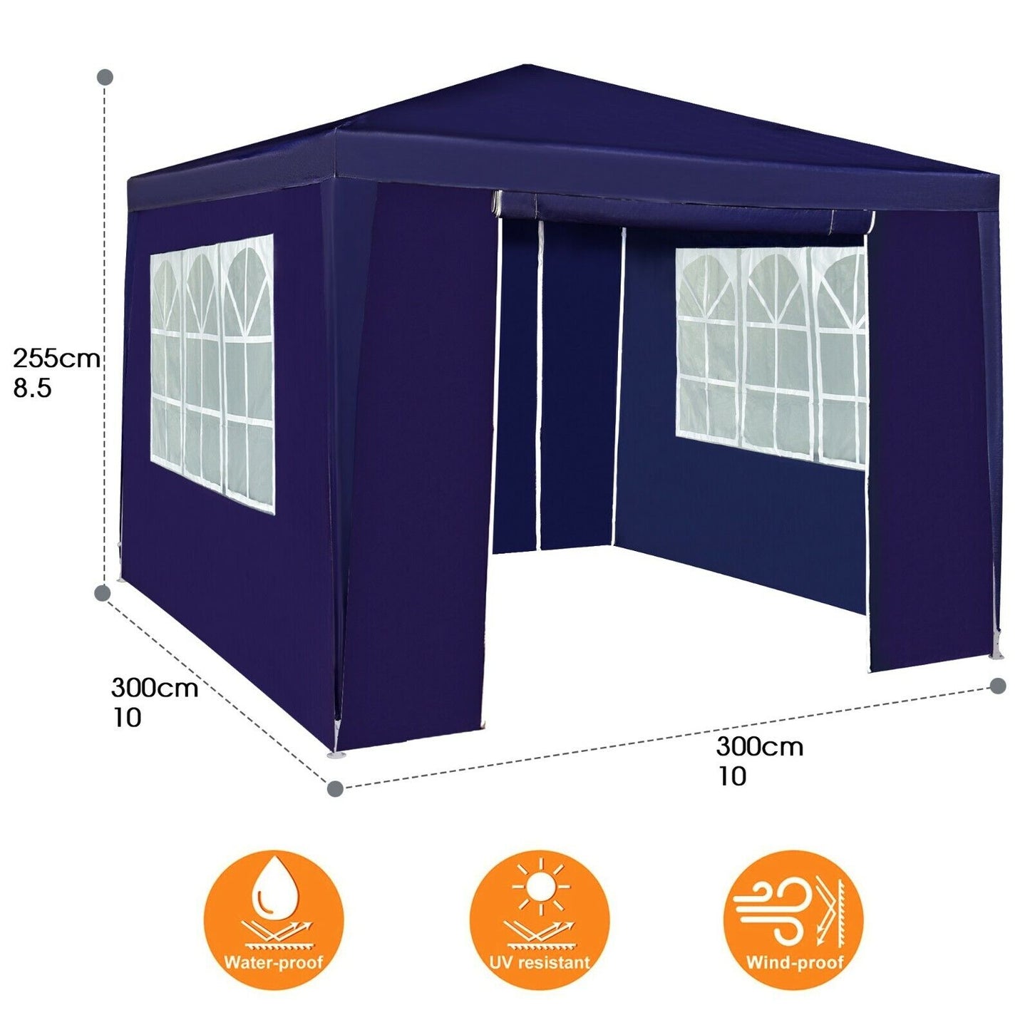 3x3m Gazebo with Side Panels