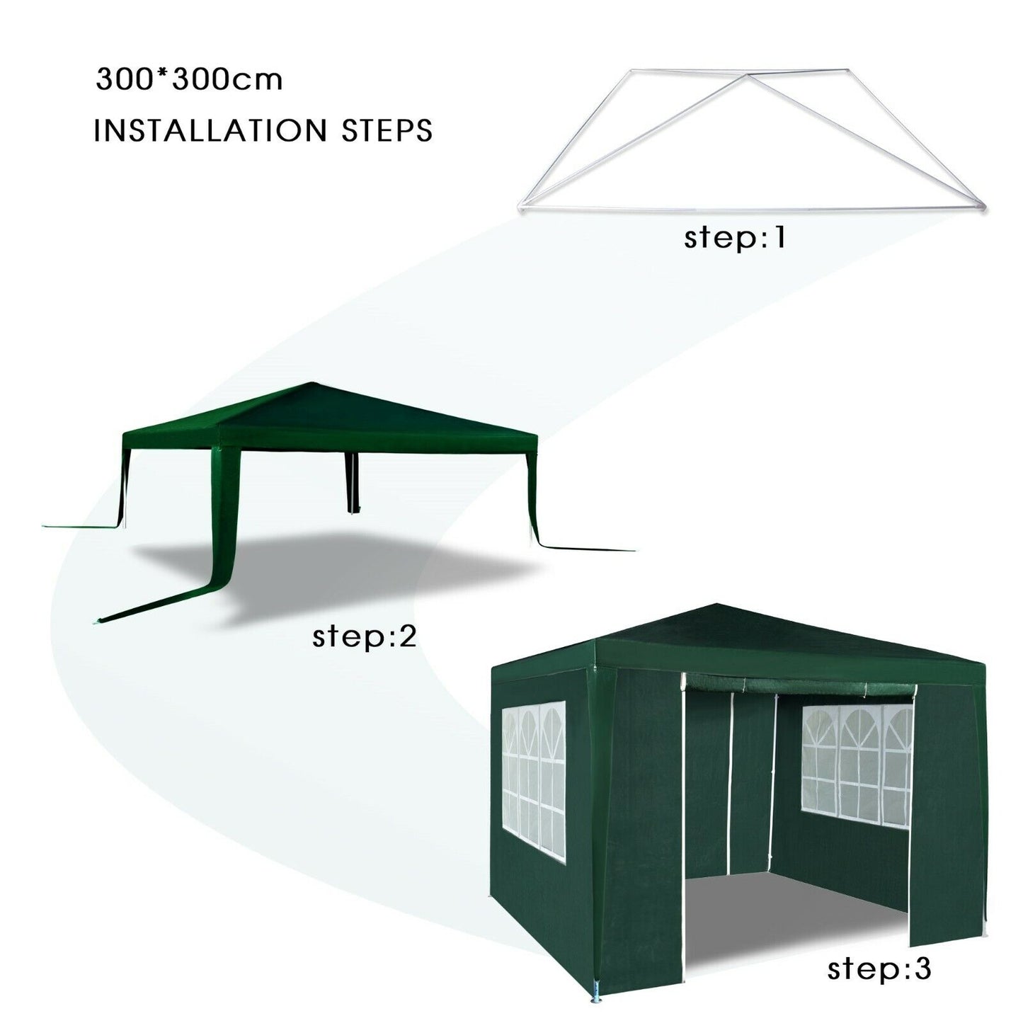 3x3m Gazebo with Side Panels