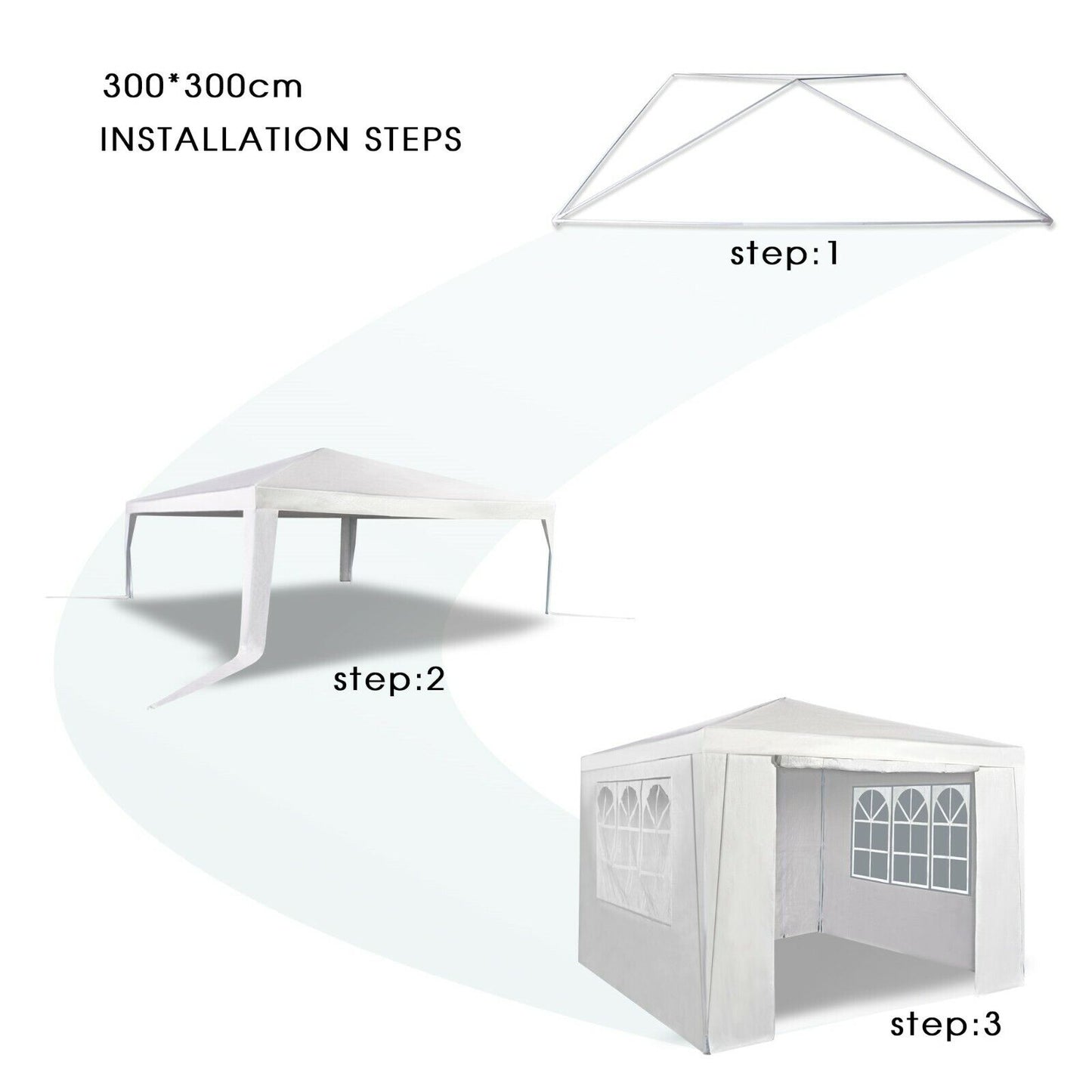 3x3m Gazebo with Side Panels