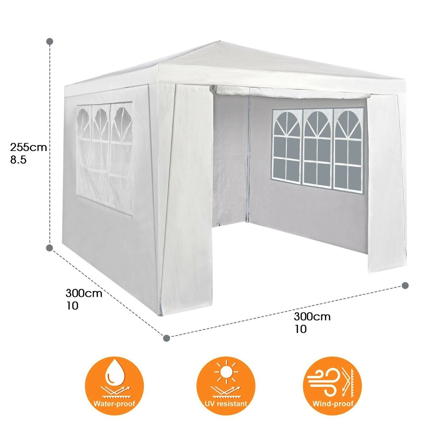 3x3m Gazebo with Side Panels