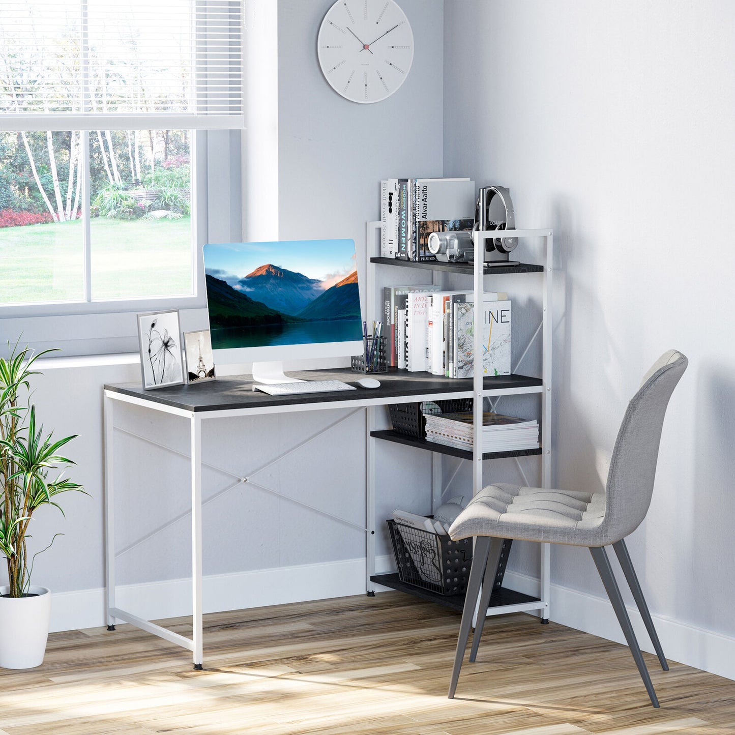 4-Tier Computer Desk With Shelves