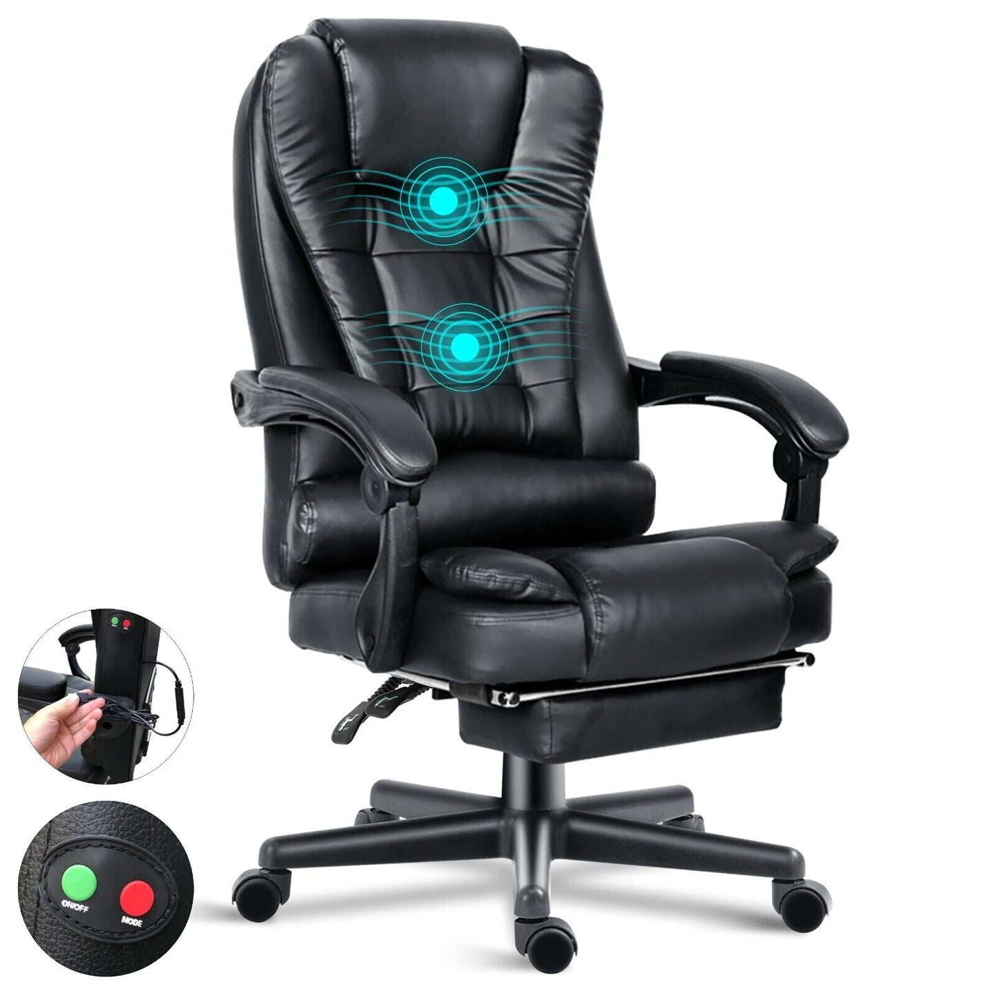 Massage Office Chair Gaming PC Computer Desk Executive Swivel Recliner Chairs