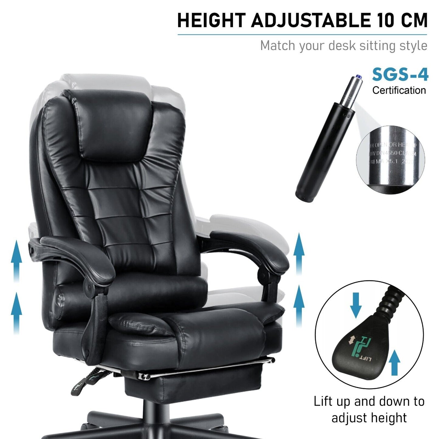 Massage Office Chair Gaming PC Computer Desk Executive Swivel Recliner Chairs