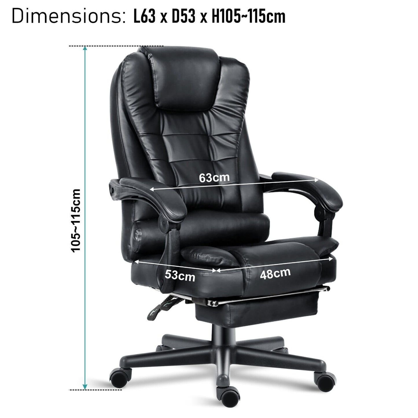 Massage Office Chair Gaming PC Computer Desk Executive Swivel Recliner Chairs