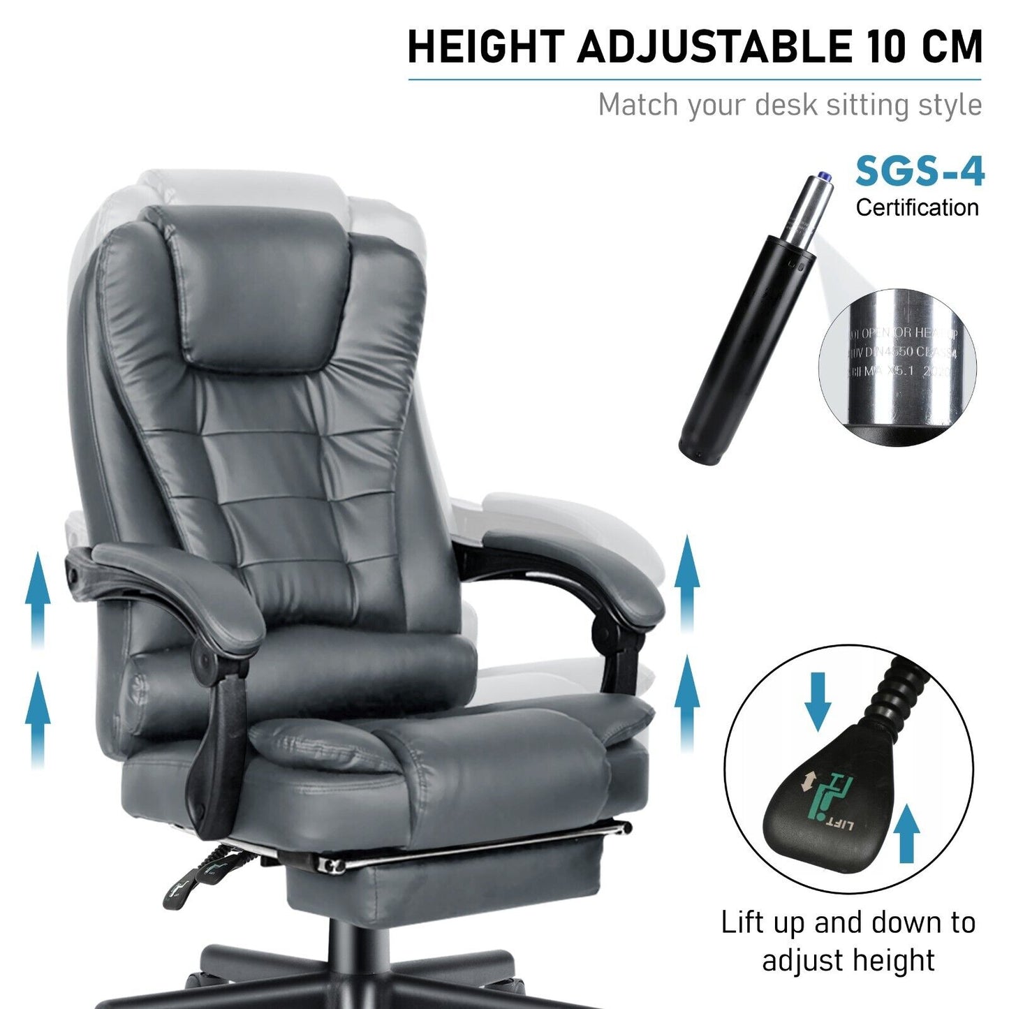 Massage Office Chair Gaming PC Computer Desk Executive Swivel Recliner Chairs