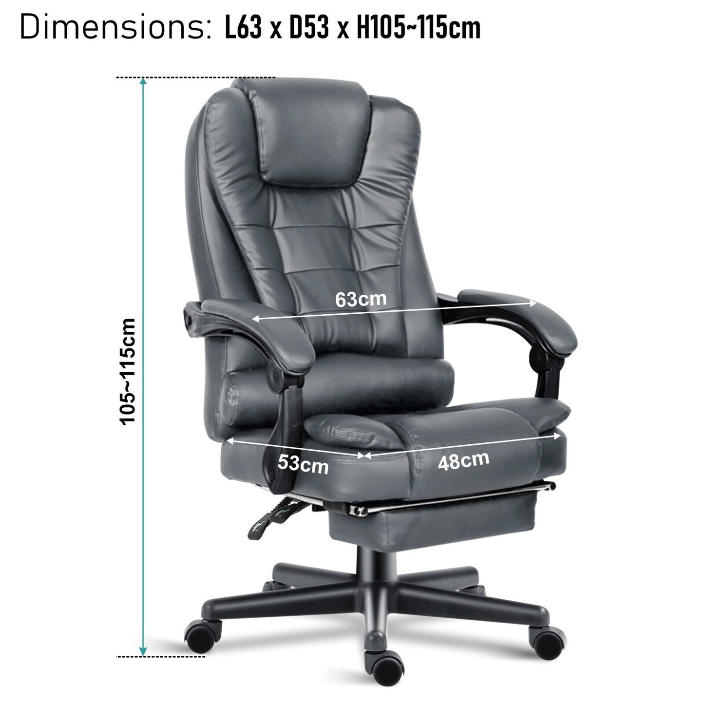 Massage Office Chair Gaming PC Computer Desk Executive Swivel Recliner Chairs