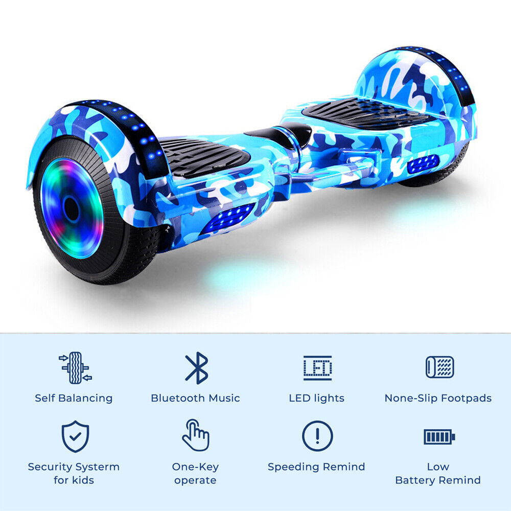 Electric Scooters Bluetooth Hoverboard LED Segway UK Hover Scooter Balance Board