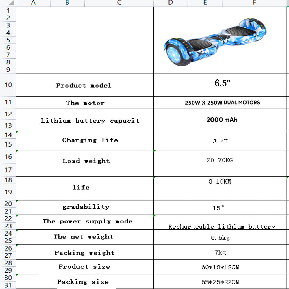 Electric Scooters Bluetooth Hoverboard LED Segway UK Hover Scooter Balance Board