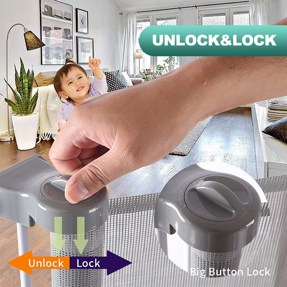 150cm/180cm Retractable Safety Guard Baby Gate Latch Toddler Pet Dog Puppy Wide