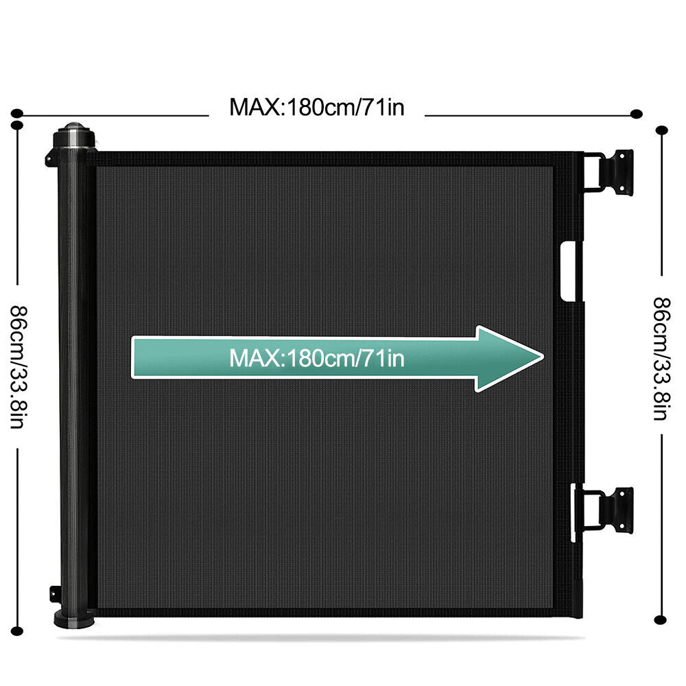 150cm/180cm Retractable Safety Guard Baby Gate Latch Toddler Pet Dog Puppy Wide