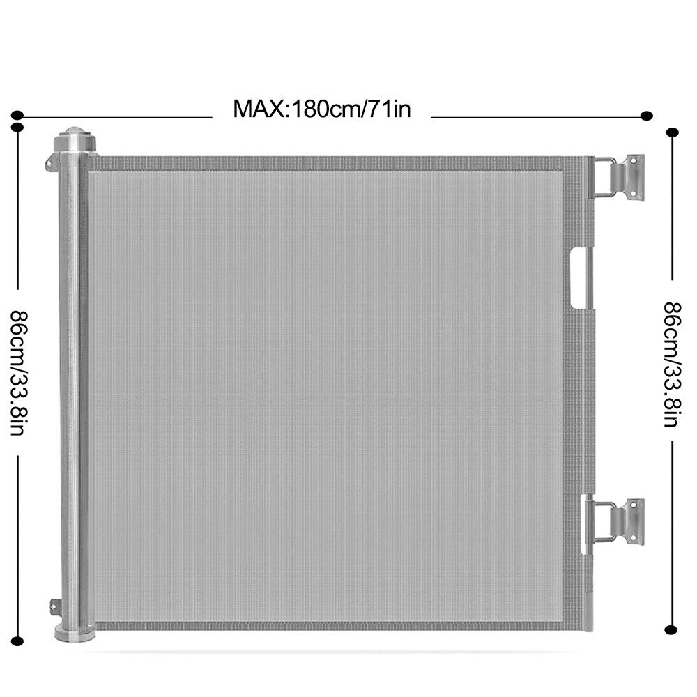 150cm/180cm Retractable Safety Guard Baby Gate Latch Toddler Pet Dog Puppy Wide