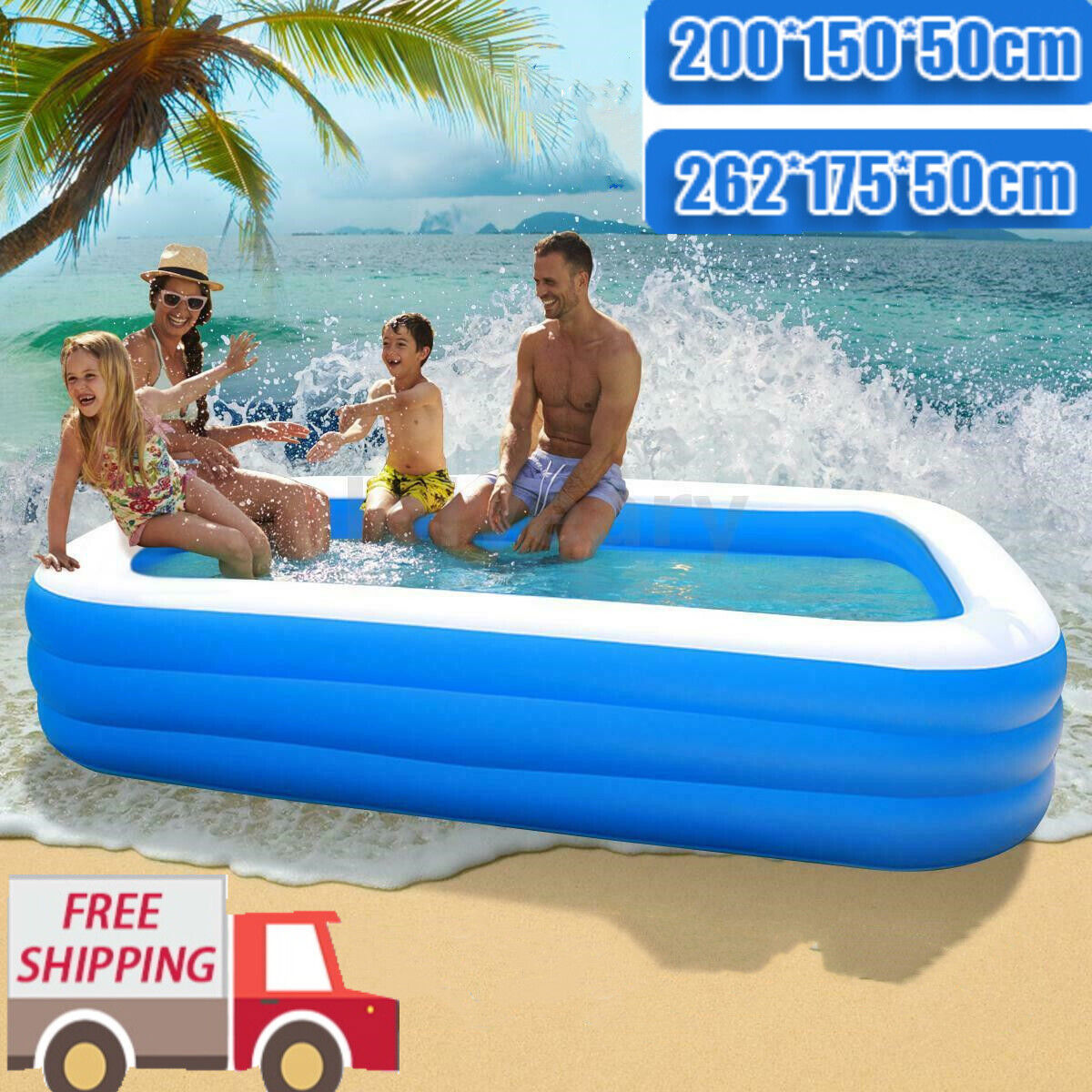 Large Family Inflatable Swimming Pool Garden Outdoor Summer Fun Paddling Pools