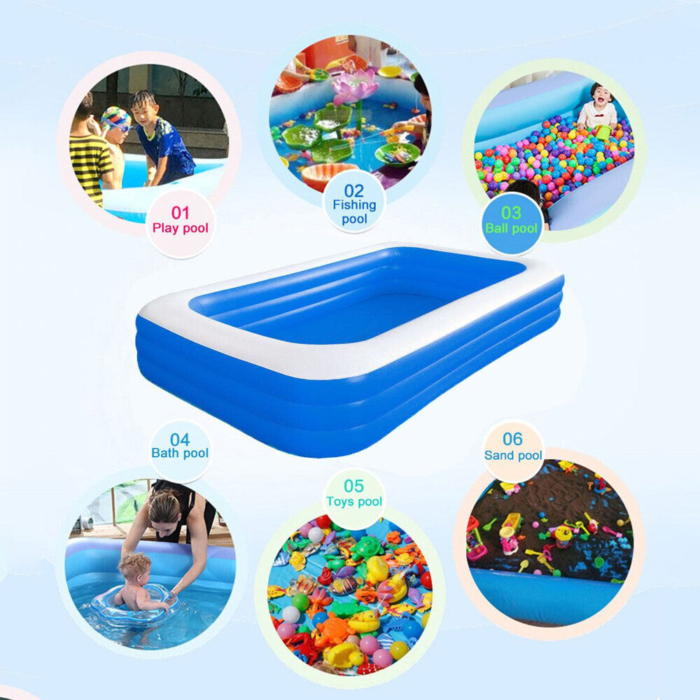 Large Family Inflatable Swimming Pool Garden Outdoor Summer Fun Paddling Pools