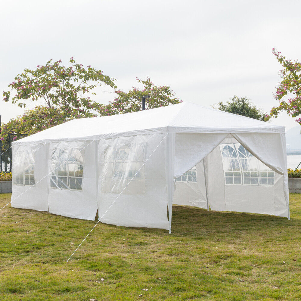 Party Tent 3x9m with 8 Walls Patio Garden Gazebo Marquee Canopy Pavilion White