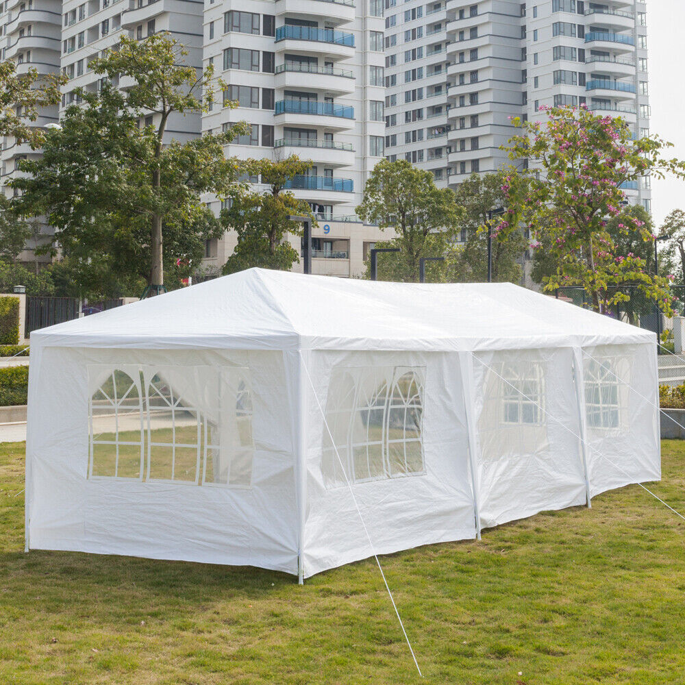 Party Tent 3x9m with 8 Walls Patio Garden Gazebo Marquee Canopy Pavilion White