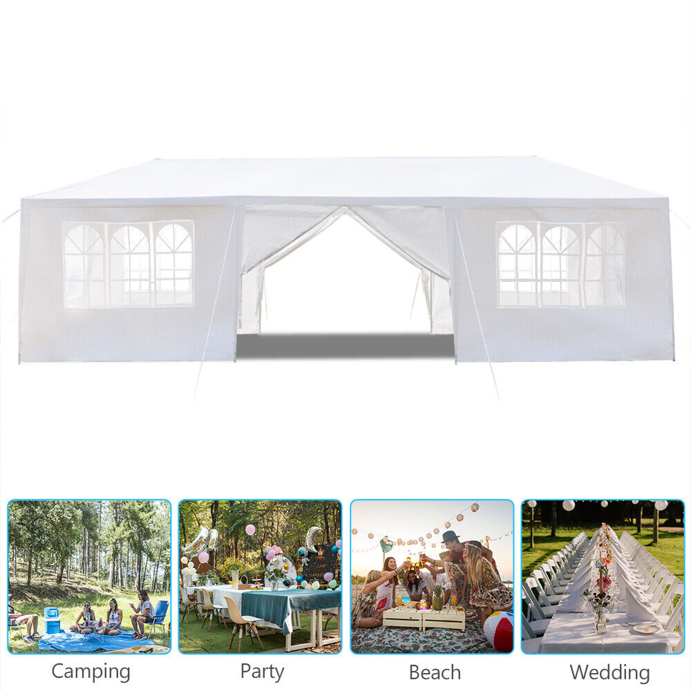 Party Tent 3x9m with 8 Walls Patio Garden Gazebo Marquee Canopy Pavilion White