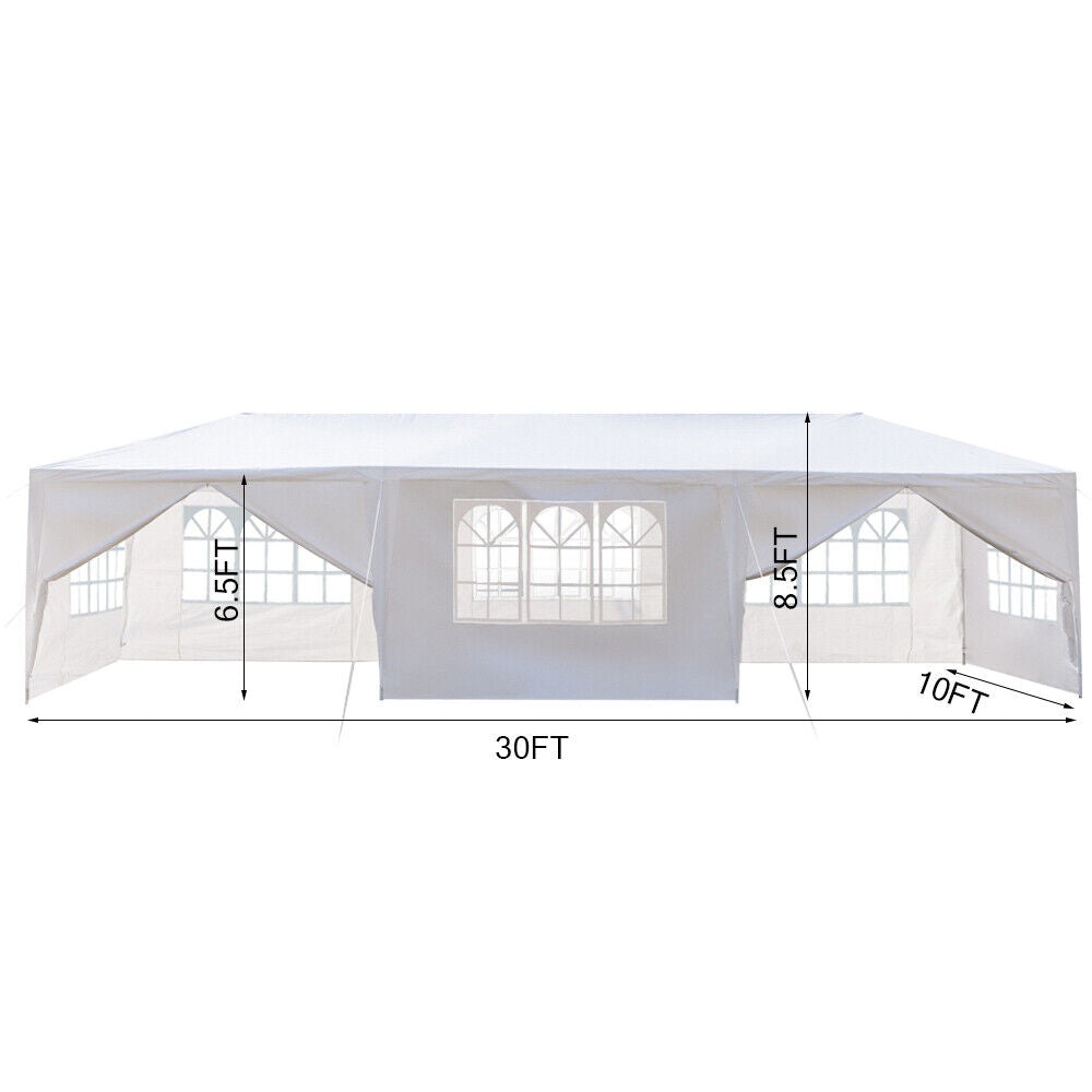 Party Tent 3x9m with 8 Walls Patio Garden Gazebo Marquee Canopy Pavilion White