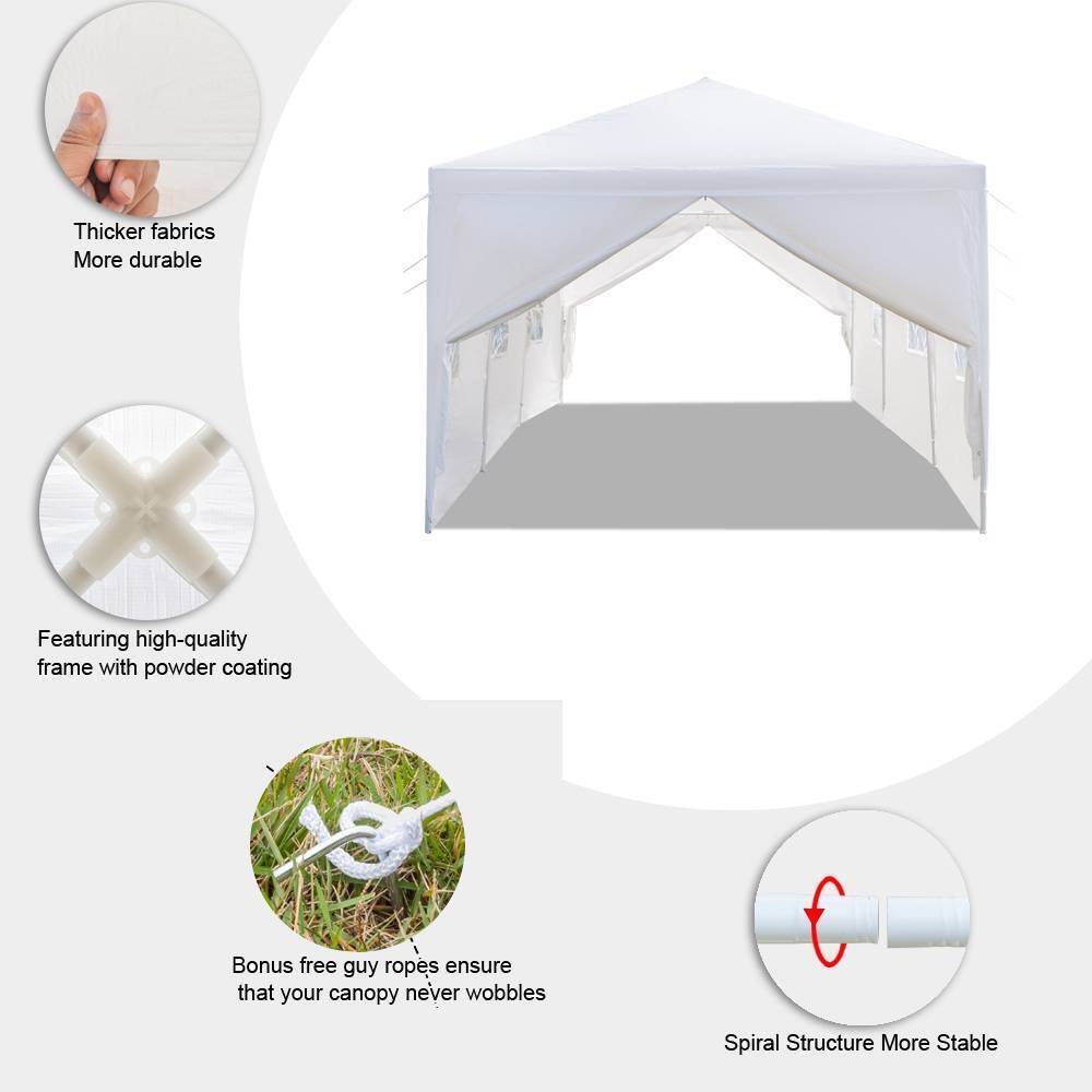 Party Tent 3x9m with 8 Walls Patio Garden Gazebo Marquee Canopy Pavilion White