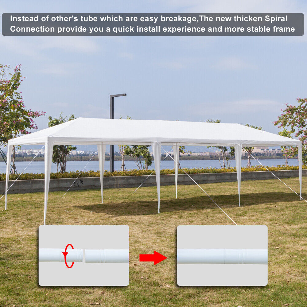 Party Tent 3x9m with 8 Walls Patio Garden Gazebo Marquee Canopy Pavilion White