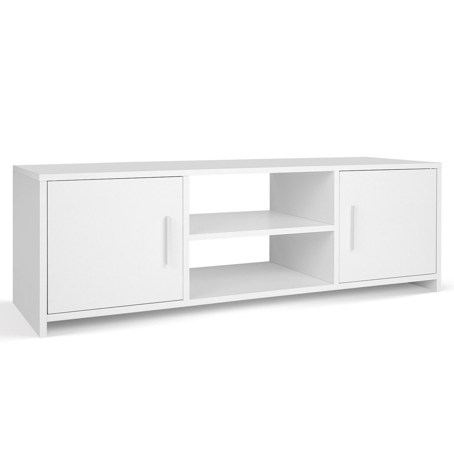 TV Cabinet TV Stand Media Entertainment Unit with 2 Doors 2 Shelves Wooden