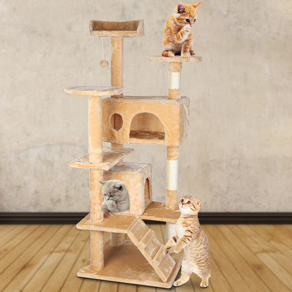 Large Multilevel Cat Tree Tower Cat Scratching Post Climbing Activity Centre New