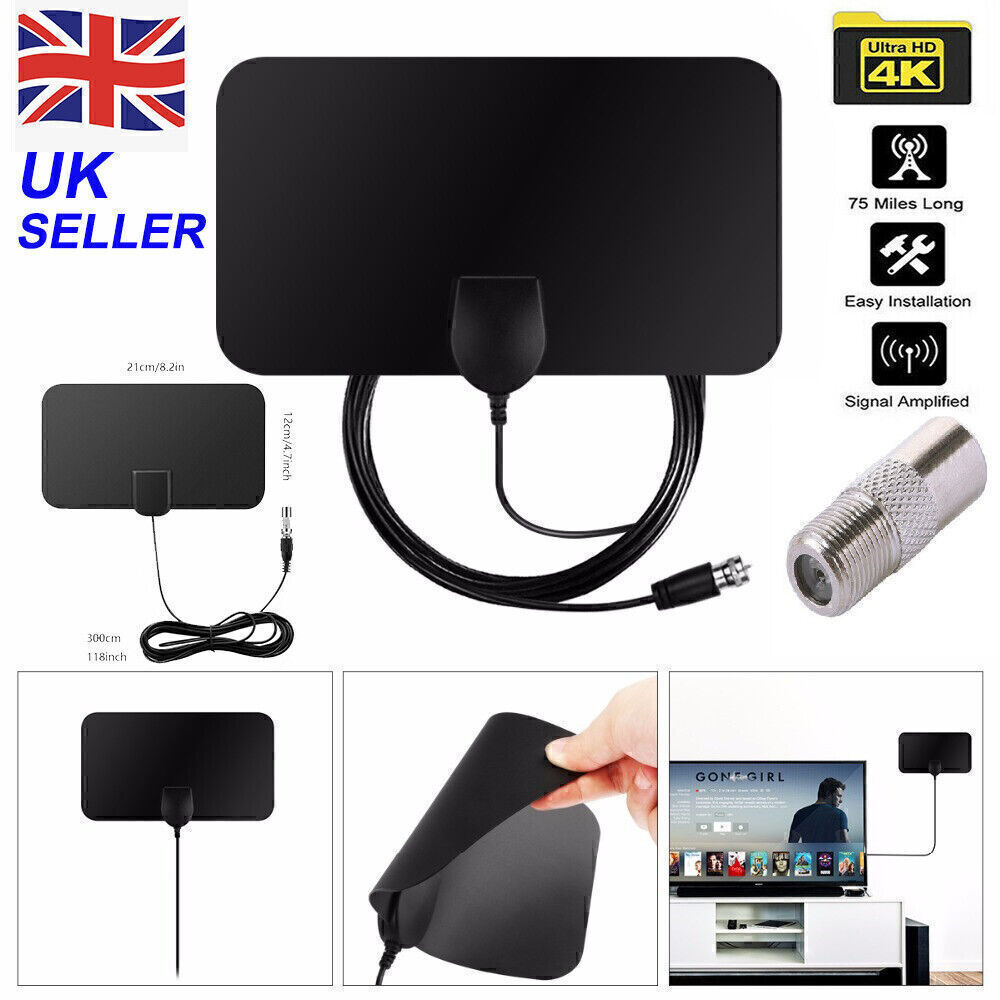 2000Miles Indoor TV Antenna Aerial HD Digital Signal Amplified Freeview 4K 1080P